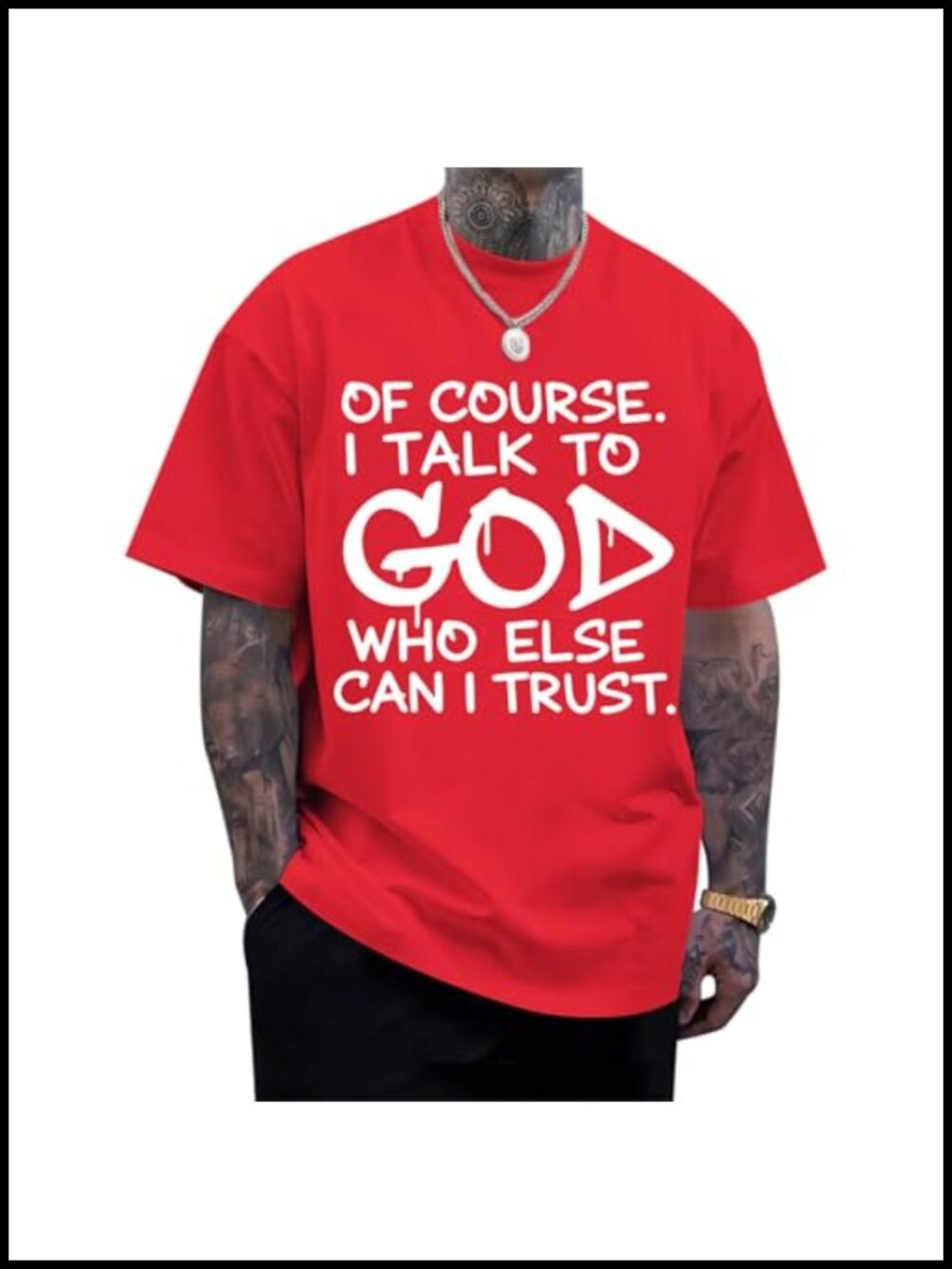 Men's Cotton Crewneck Christian Graphic Tee Religious Faith Bible Verse T-Shirt